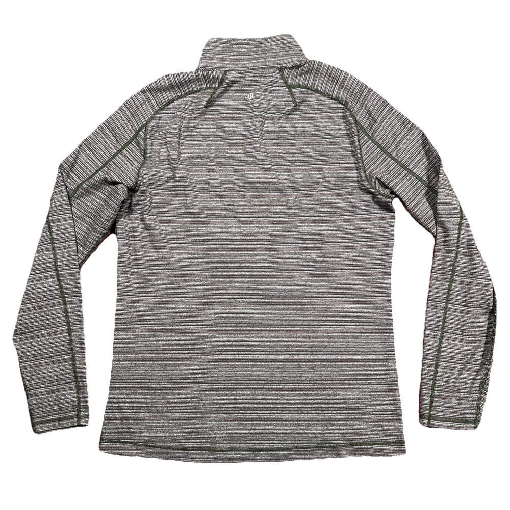 Lululemon Mens Long Sleeve Quarter Zip Athletic Shirt Multi Striped Size Large - Picture 3 of 6